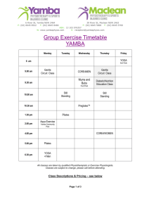 Group Exercise Timetable MACLEAN
