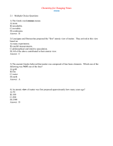 Chemistry for Changing Times Atoms 2.1 Multiple Choice Questions