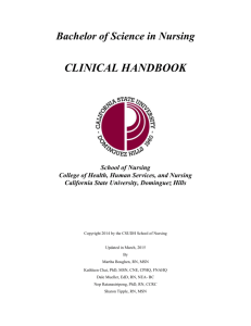 BSN Clinical Handbook - California State University, Dominguez Hills