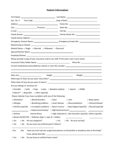 Patient History Form - Toronto Foot Clinic