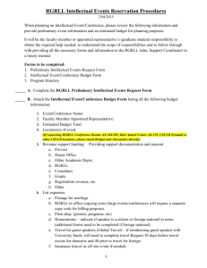 RGRLL Intellectual Events Reservation Procedures