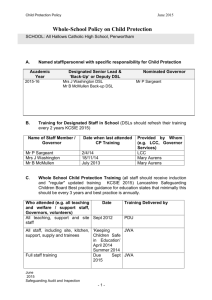 Child Protection Policy - All Hallows Catholic High School