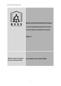 Earth and Environmental Science - ACT Board of Senior Secondary