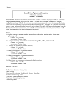 Terminology Packet - Spanish Fork Ag Education and FFA Chapter