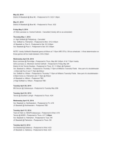 2013-2014 Postponement List - Saucon Valley School District