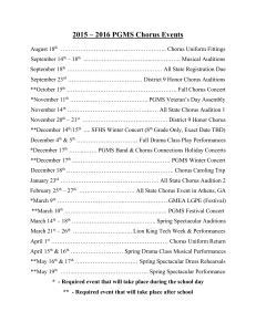 2015 – 2016 PGMS Chorus Events