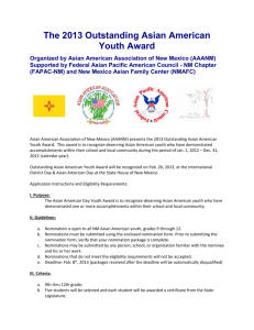 (if applicable). The 2013 Outstanding Asian American Youth Award