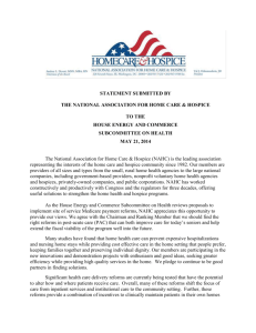 Statement Submitted to Energy and Commerce Subcommittee on