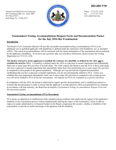 Nonstandard Testing Accommodations Request Form