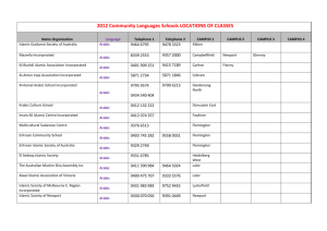2012 Community Languages Schools LOCATIONS OF CLASSES