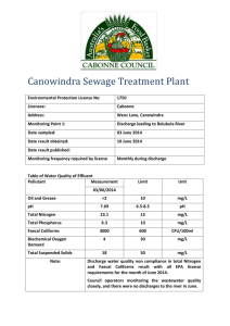 Canowindra Sewerage Treatment Plant reports