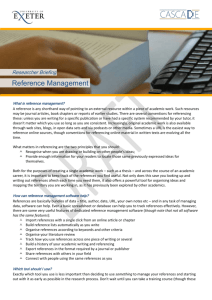 Reference Management - Academic Services