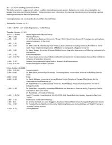 2011 CSC-ACSM Meeting: General Schedule We finally completed