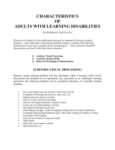 Characteristics of Adults with Learning Disabilities