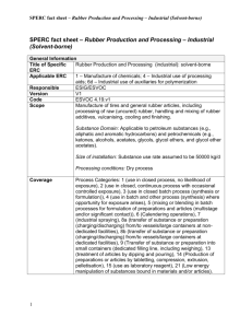 Rubber Production and Processing – Industrial (Solvent