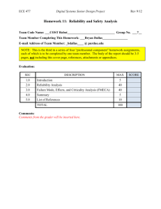 Reliability and Safety Analysis