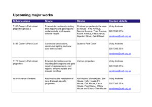 Upcoming major works Scheme name Scope Blocks Contact details