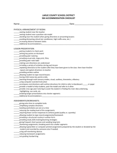 Accomodations Checklist