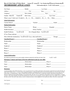 Membership Application- Word - Boys & Girls Club Weber Davis