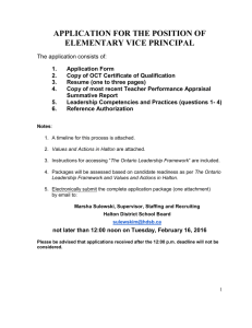 Elementary Vice Principal - Halton District School Board