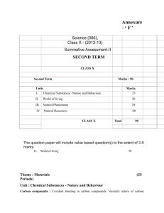 Sample Papers - SA2 (Science Class 10)