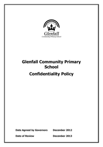 Confidentiality Policy - Glenfall Community Primary School