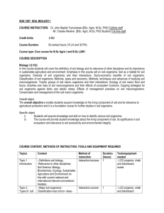 SOS 1207 SOIL BIOLOGY I