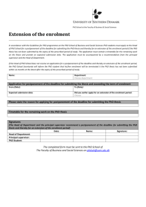 Extension of the enrolment