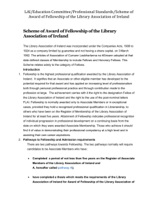 Scheme of Award of Fellowship of the Library Association of Ireland