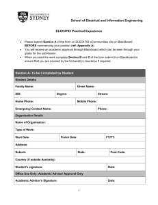 ELEC4702 Practical Experience form