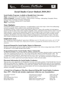 Placement Information for Social Studies Graduates