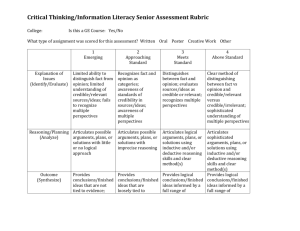 Critical Thinking / Information Literacy Senior Assessment Rubric