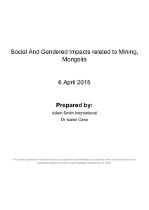 Social And Gendered Impacts related to Mining, Mongolia