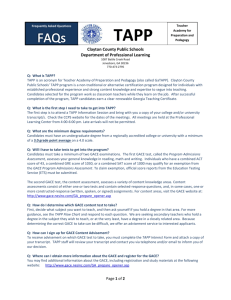 FAQs for TAPP - Clayton County Public Schools