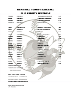 2015 Hemphill Hornet Baseball Schedule