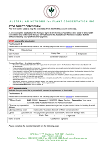 stop direct debit form - Australian Network for Plant Conservation