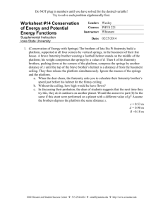 Worksheet 14 - Conservation of Energy and Energy Functions