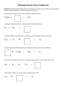 Challenge Nuclear Decay Worksheet