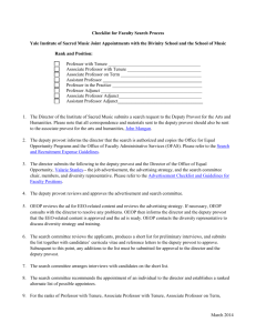 Institute of Sacred Music Checklist for Faculty Searches