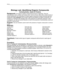 Organic Compounds lab