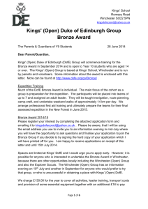 Kings` (Open) Duke of Edinburgh Group Bronze Award