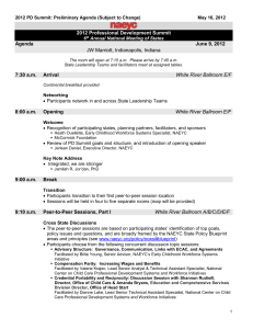 Possible Agenda Flow - National Association for the Education of