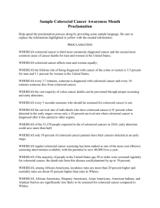 Sample Colorectal Cancer Awareness Month Proclamation