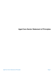 Aged Care Sector Statement of Principles