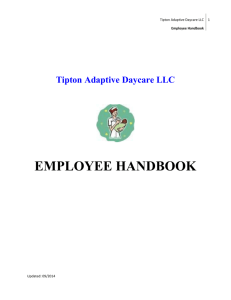 Employee Handbook - Tipton Adaptive Daycare