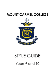 Style Guide – Years 9 and 10