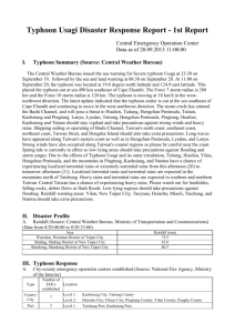 Typhoon Usagi Disaster Response Report