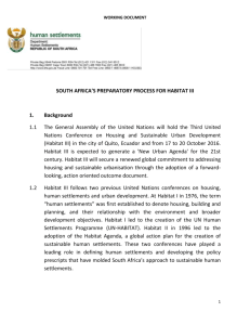 SOUTH AFRICA`S PREPARATORY PROCESS FOR HABITAT III 1
