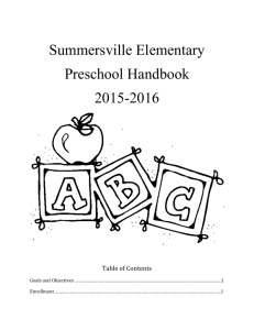Preschool Handbook - Summersville R