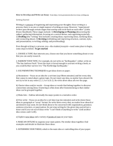 How to Develop and Write an Essay From http://www.grossmont.edu